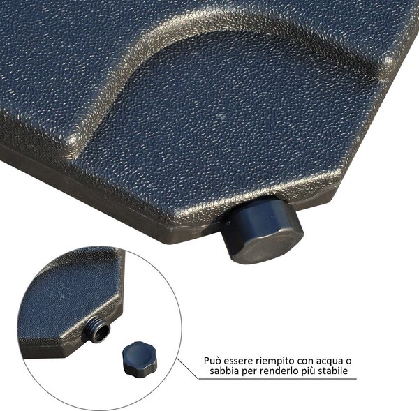 VivaGarden Base per Ombrellone da Esterno in Plastica 50x50x7.5 cm