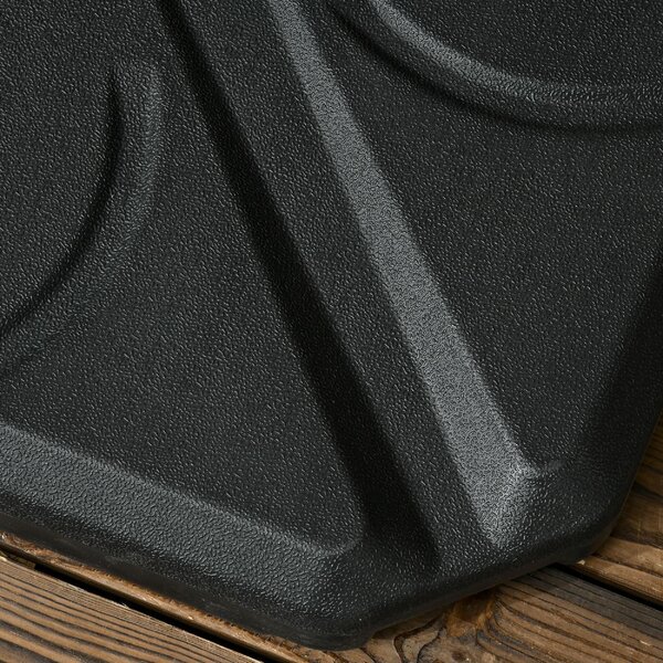 VivaGarden Base per Ombrellone da Giardino 4 Pezzi Riempibili con Acqua e Sabbia max 18kg 103x103x8.3 cm colore Nero