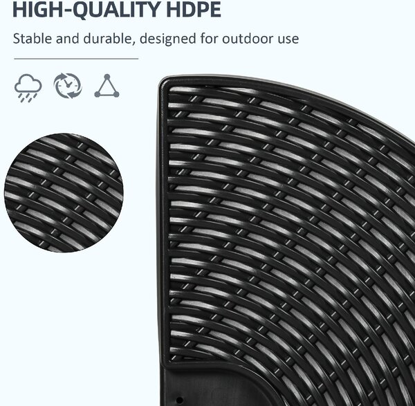 VivaGarden Base per Ombrellone da Giardino a Braccio da 4 Pezzi Riempibili con Acqua e Sabbia 100x8 cm Nero