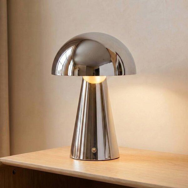 Lampada da tavolo a LED Nevijo Lindby, dimmerabile, Cromo / Argento, Soggiorno / Sala da pranzo, Metallo, Moderno, Lampada da tavolo LED