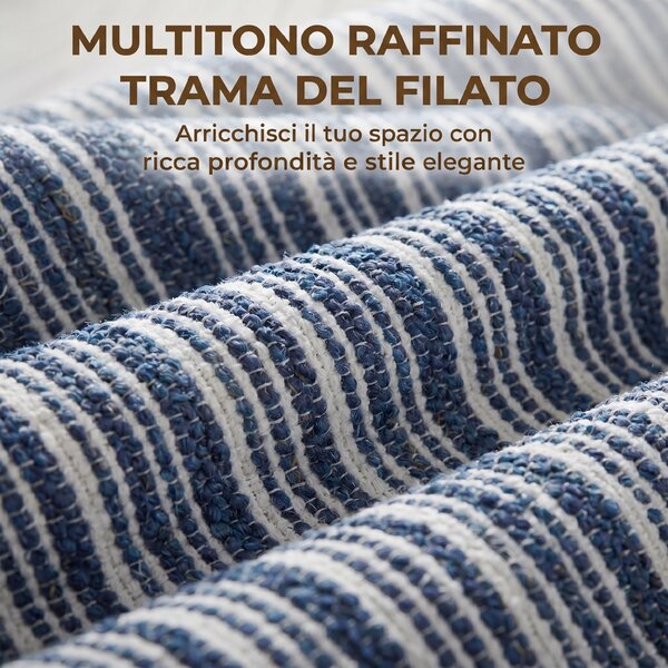 HOMCOM Poltrona Salotto Imbottita in Tessuto Effetto Lino con Braccioli, Cuscino Lombare e Seduta Ampia, Blu | Aosom Italy
