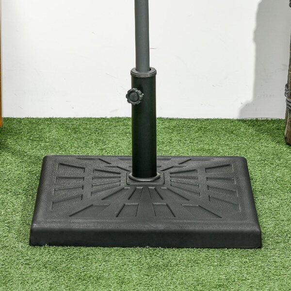 VivaGarden Base per Ombrellone da Giardino in Resina e Acciaio 51x51x32 cm per Pali 32mm 38mm e 48mm colore Nero