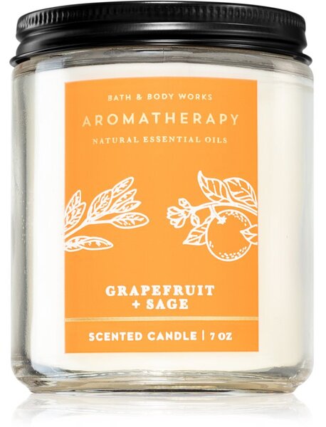 Bath & Body Works Grapefruit + Sage candela profumata 198 g