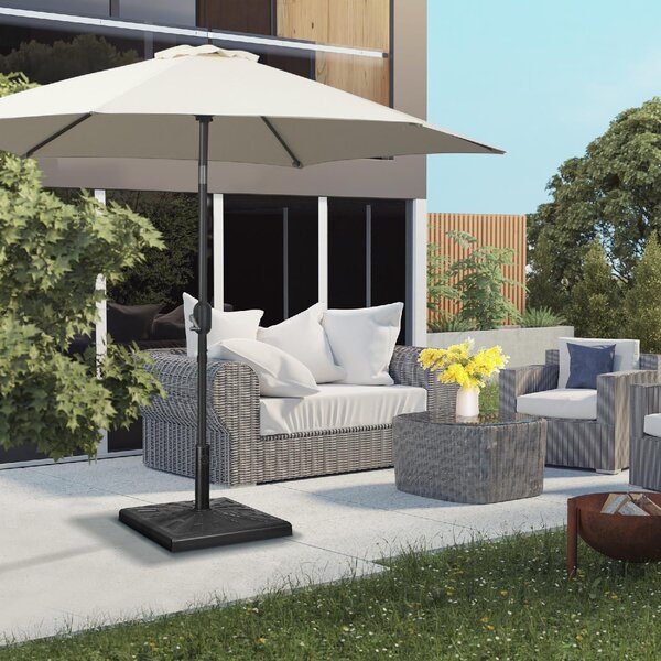 VivaGarden Base per Ombrellone da Giardino in Resina e Acciaio 51x51x32 cm per Pali 32mm 38mm e 48mm colore Nero