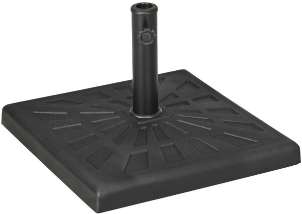 VivaGarden Base per Ombrellone da Giardino in Resina e Acciaio 51x51x32 cm per Pali 32mm 38mm e 48mm colore Nero