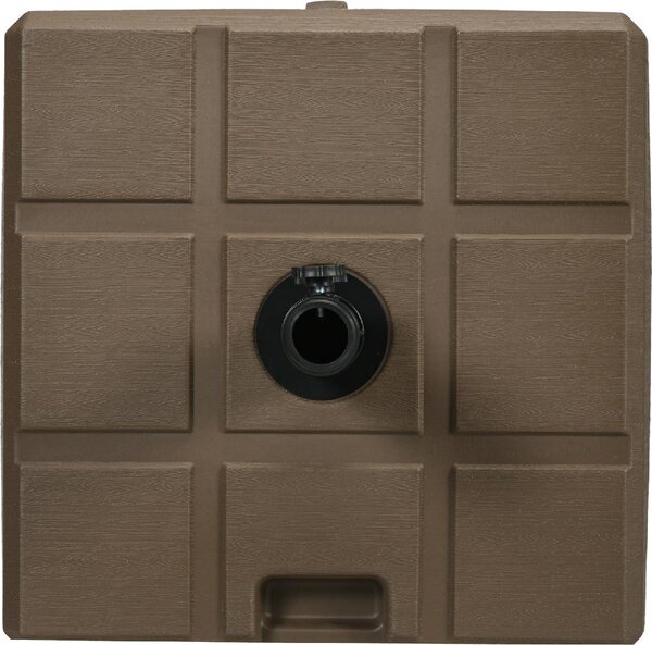 VivaGarden Base per Ombrellone da Giardino Riempibile con Maniglia in HDPE e Acciaio 49x49x36.5 cm colore Marrone