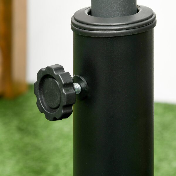 VivaGarden Base per Ombrellone da Giardino in Resina e Acciaio 51x51x32 cm per Pali 32mm 38mm e 48mm colore Nero
