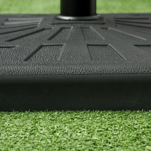 VivaGarden Base per Ombrellone da Giardino in Resina e Acciaio 51x51x32 cm per Pali 32mm 38mm e 48mm colore Nero