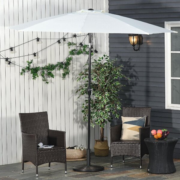 VivaGarden Base per Ombrellone in Cemento e Plastica da 14kg con Effetto Rattan 48x34cm colore Bronzo