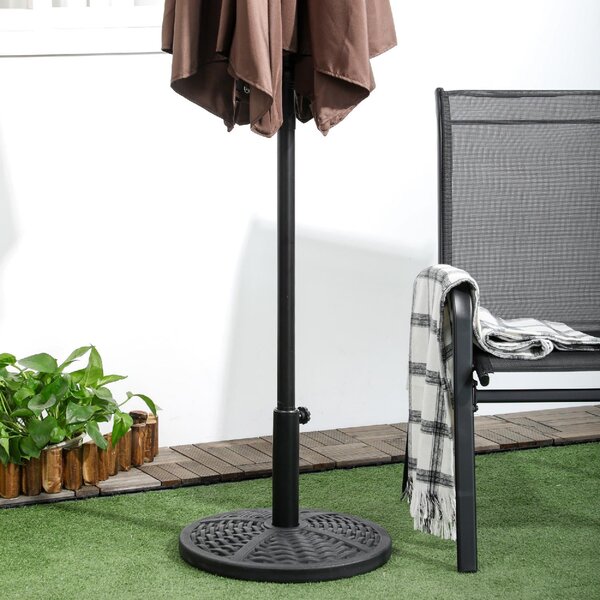 VivaGarden Base per Ombrellone da Giardino Rotonda Effetto Rattan 45cm Peso da 9.5kg Nero