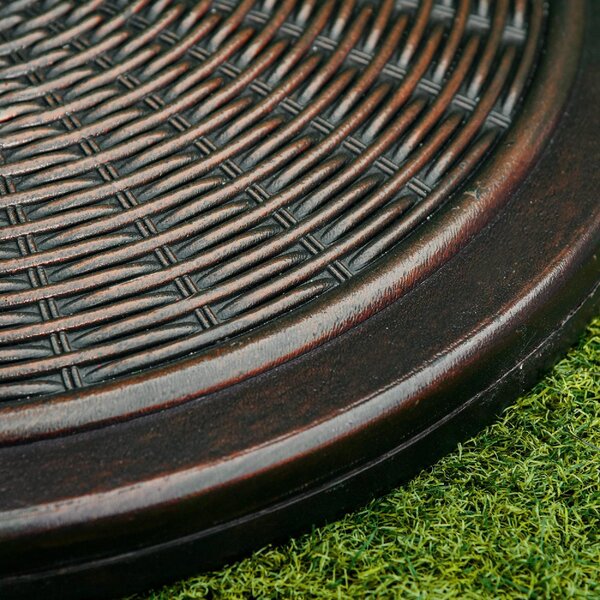 VivaGarden Base per Ombrellone in Cemento e Plastica da 14kg con Effetto Rattan 48x34cm colore Bronzo