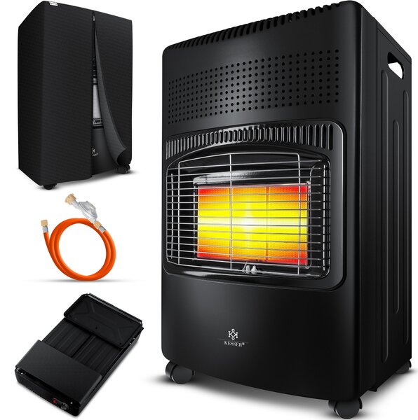 KESSER® Stufa a gas in Vetroceramica da 4200W, inclusa valvola di regolazione della pressione del gas e tubo del gas