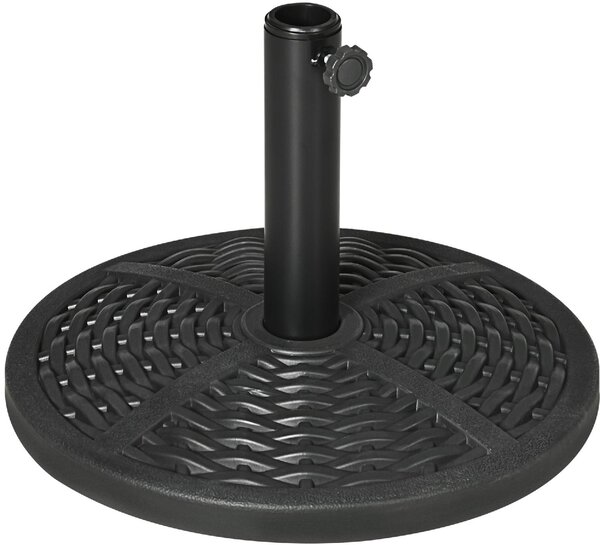 VivaGarden Base per Ombrellone da Giardino Rotonda Effetto Rattan 45cm Peso da 9.5kg Nero