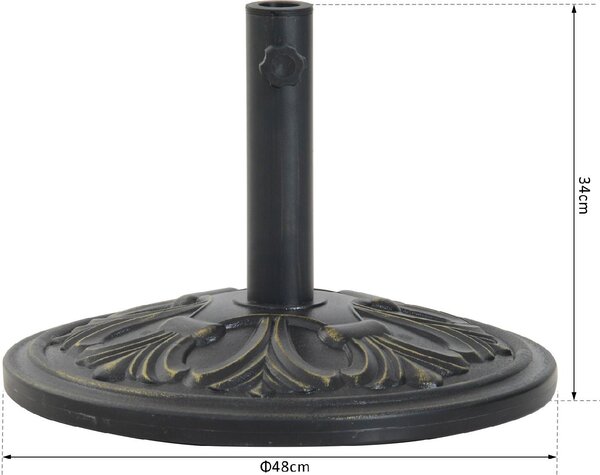 VivaGarden Base per Ombrellone Regolabile 13 Kg in Cemento e Bronzo 48 cm