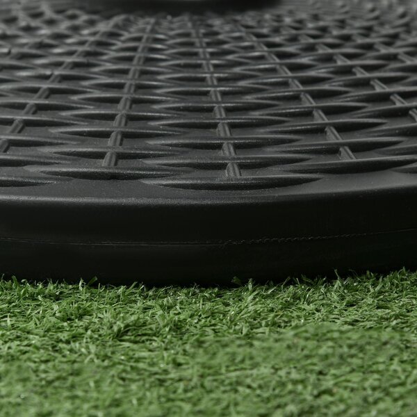 VivaGarden Base per Ombrellone Rotonda Effetto Rattan da 12.5kg Supporto per Pali da 38mm e 48mm 44.5 cm colore Nero