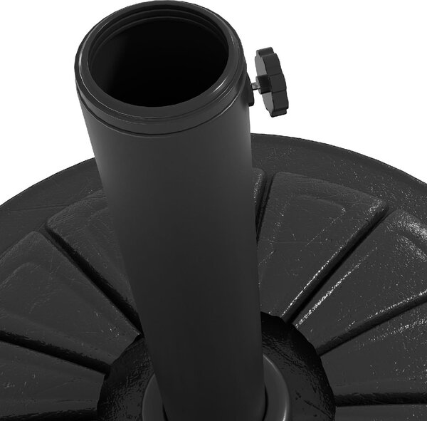 VivaGarden Base per Ombrellone Rotonda 43cm da 13kg in Cemento per Pali da 38mm e 48mm colore Nero
