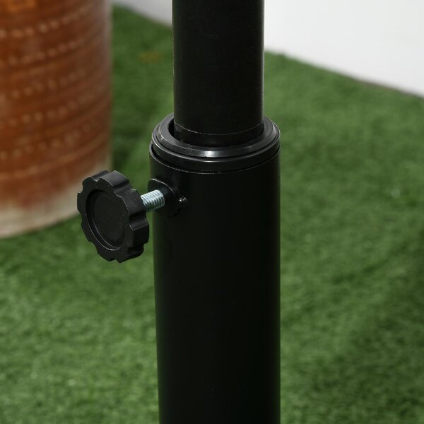 VivaGarden Base per Ombrellone Rotonda Effetto Rattan da 12.5kg Supporto per Pali da 38mm e 48mm 44.5 cm colore Nero