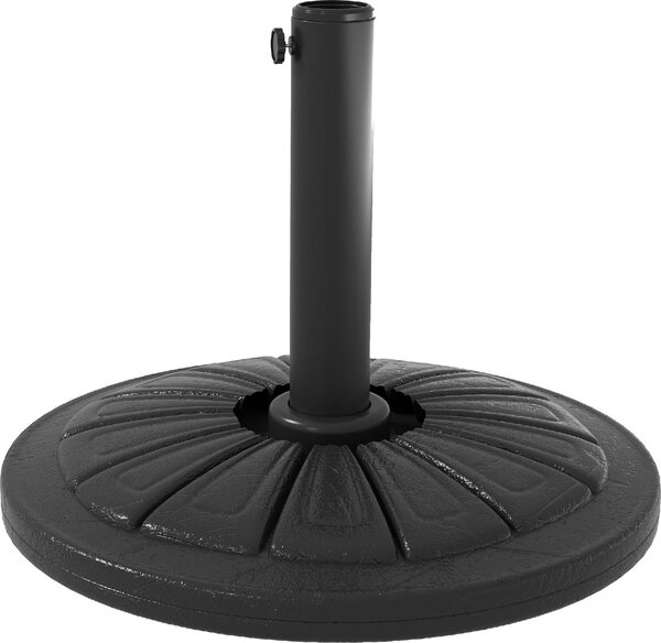 VivaGarden Base per Ombrellone Rotonda 43cm da 13kg in Cemento per Pali da 38mm e 48mm colore Nero