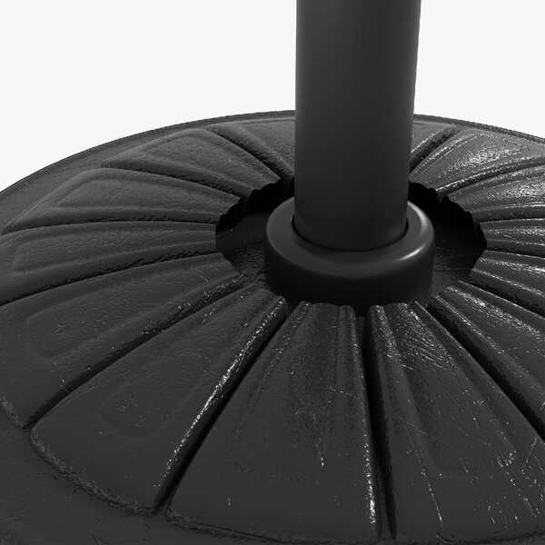 VivaGarden Base per Ombrellone Rotonda 43cm da 13kg in Cemento per Pali da 38mm e 48mm colore Nero