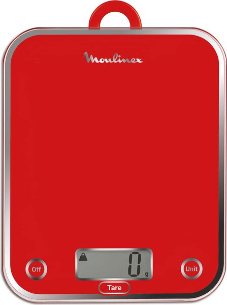 Moulinex Bilancia da Cucina Digitale Elettronica Capacit 5 kg Display LCD colore Rosso - BN5003V0 Optiss