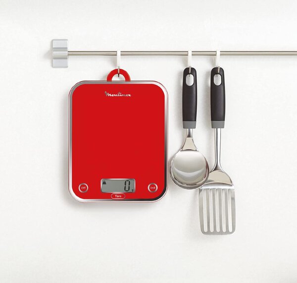 Moulinex Bilancia da Cucina Digitale Elettronica Capacit 5 kg Display LCD colore Rosso - BN5003V0 Optiss