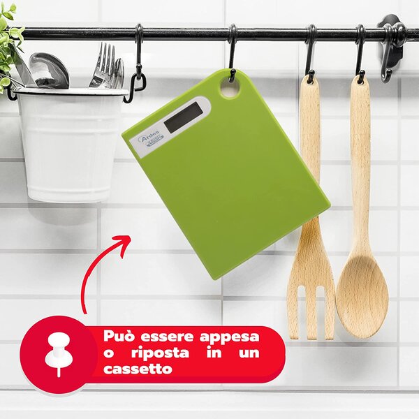 Ardes Bilancia da Cucina Digitale Elettronica Portata Massima 5 Kg colore Verde - AR1PA1/V