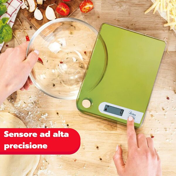 Ardes Bilancia da Cucina Digitale Elettronica Portata Massima 5 Kg colore Verde - AR1PA1/V