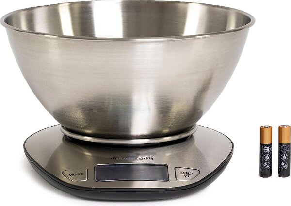 Melchioni Bilancia da Cucina elettrica Capacit 5 Kg Contenitore 1.8 litri colore Acciaio - 118210025 Graal