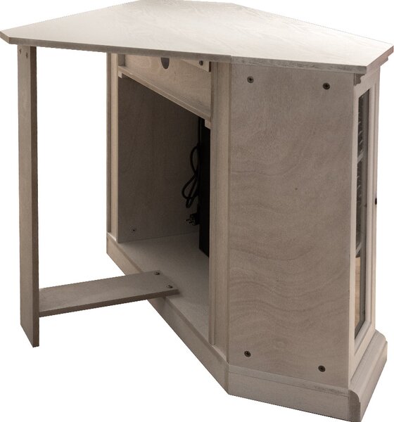 Divina Fire Camino elettrico caminetto da terra ad angolo Madison in legno Bianco 126x78x83 h - DF91393