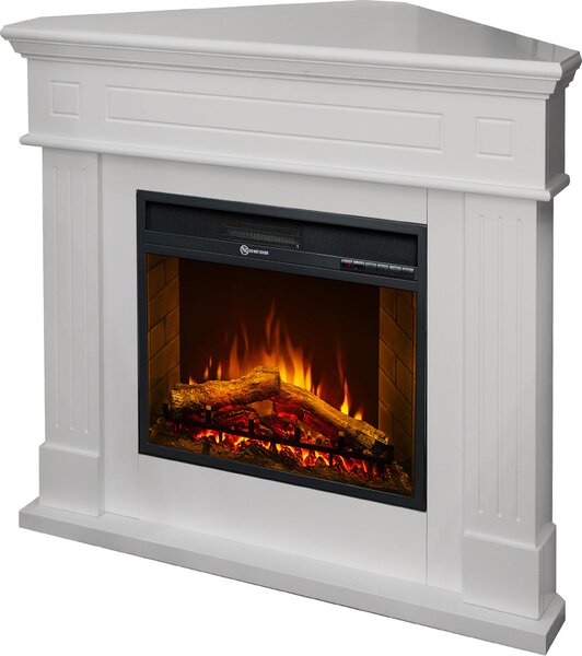 Divina Fire Camino Elettrico Caminetto da Terra ad Angolo FORD L110xP63xH102 colore Bianco - DF104413