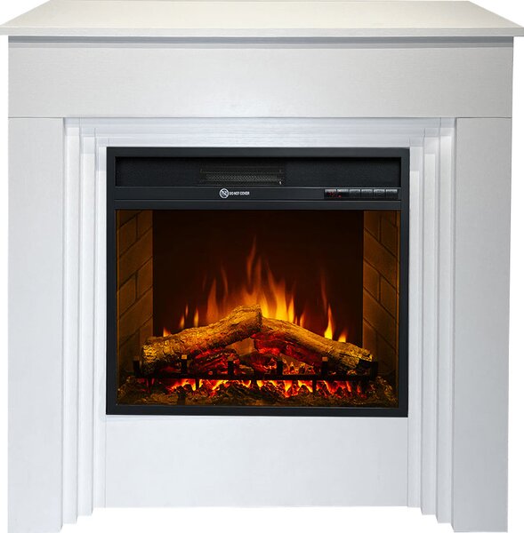 Divina Fire Camino Elettrico Caminetto da Terra BELLINI in Legno Made in Italy L96xP35xH96 colore Bianco - DF104409