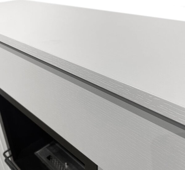 Divina Fire Camino Elettrico Caminetto da Terra BELLINI in Legno Made in Italy L96xP35xH96 colore Bianco - DF104409