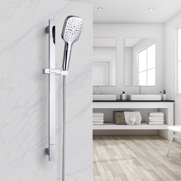 Sistema doccia MARWELL set doccetta QUATTRO II in cromo - 150x9,3cm - Sistema doccia con asta di scorrimento a regolazione continua