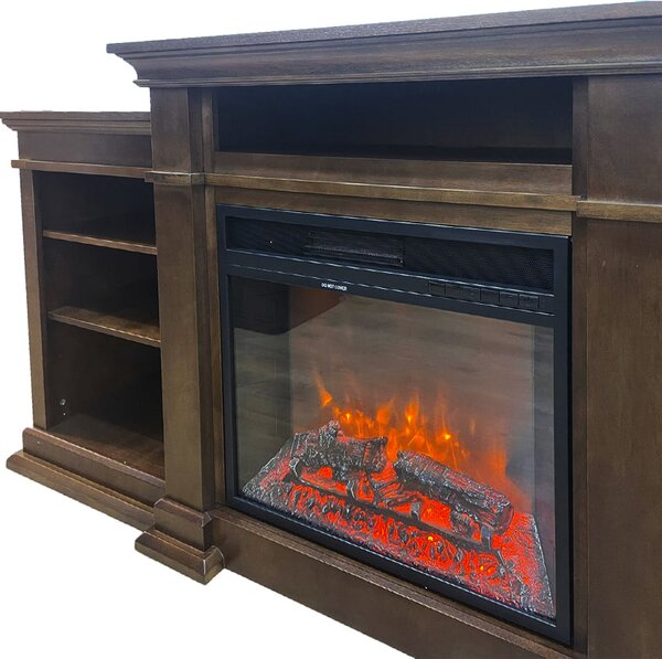 Divina Fire Camino elettrico caminetto da terra Biden in legno Noce 179x48x85 h - DF91415