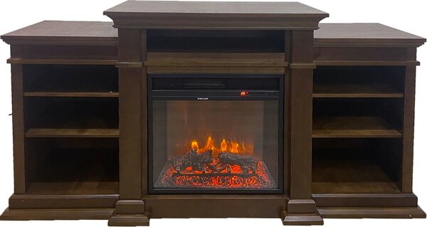 Divina Fire Camino elettrico caminetto da terra Biden in legno Noce 179x48x85 h - DF91415