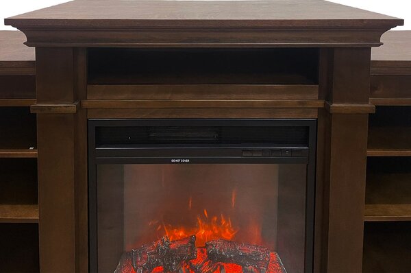 Divina Fire Camino elettrico caminetto da terra Biden in legno Noce 179x48x85 h - DF91415
