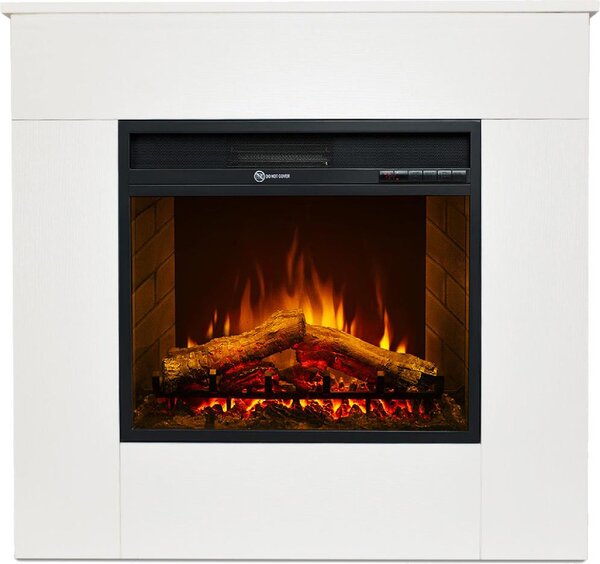 Divina Fire Camino Elettrico Caminetto da Terra in Legno Made in Italy MICHELANGELO 96x36x90h colore Bianco - DF104403