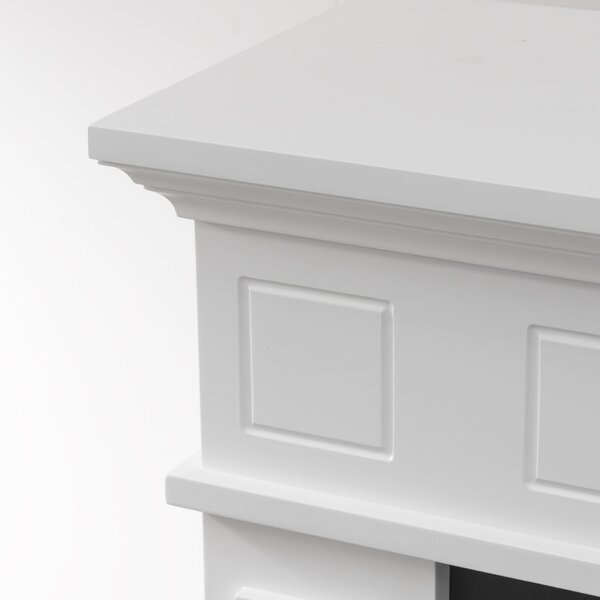 Divina Fire Camino elettrico caminetto da terra Jefferson in legno Bianco 89.5x28x90.5 h - DF91385