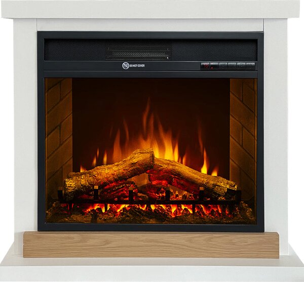 Divina Fire Camino Elettrico Caminetto da Terra STOCCOLMA in Legno L75xP28xH70 cm colore Bianco - DF104404