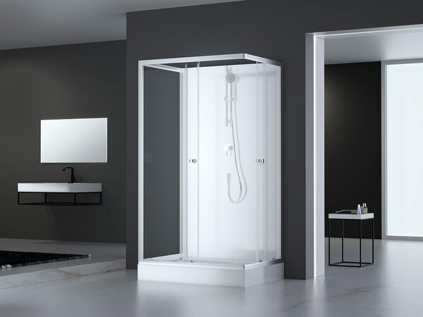 Doccia completa MARWELL Doccia completa White Dream 80 x 110 x 200 cm - set completo incl. piatto doccia e rubinetto - installazione reversibile