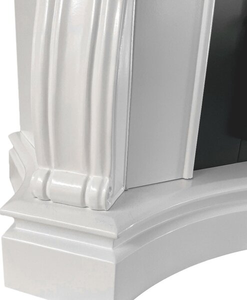 Divina Fire Camino Elettrico Caminetto da Terra PARIGI in Legno L123xP39xH100 colore Bianco - DF104415