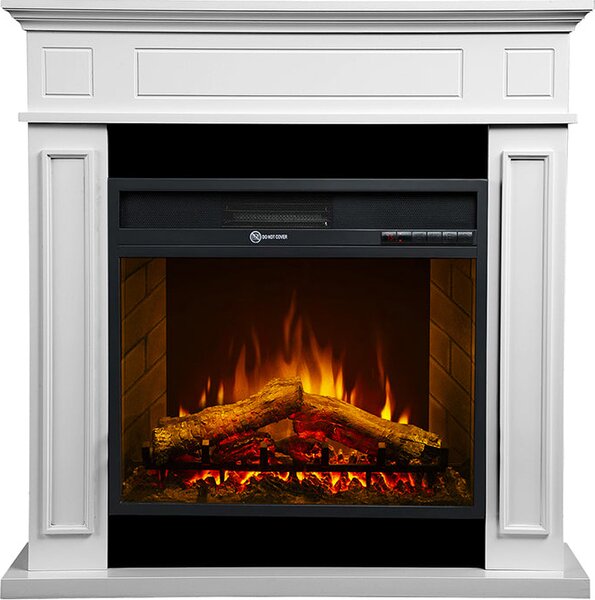 Divina Fire Camino elettrico caminetto da terra Jefferson in legno Bianco 89.5x28x90.5 h - DF91385