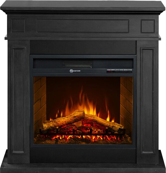 Divina Fire Camino Elettrico Caminetto da Terra JEFFERSON in Legno L 89,5xH90,5xP28 colore Nero - DF104406