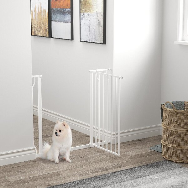 AllMyPets Cancelletto per Cani a Larghezza Regolabile con Doppio Blocco in Acciaio e ABS 76x75-95 cm colore Bianco - 09A475F