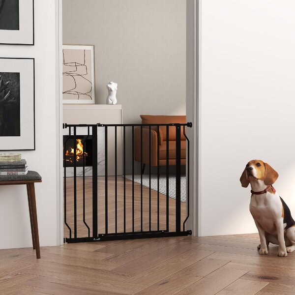 AllMyPets Cancelletto per Cani Estensibile 75-95 cm in Acciaio e ABS 75-95x76 cm colore Nero - R375BK