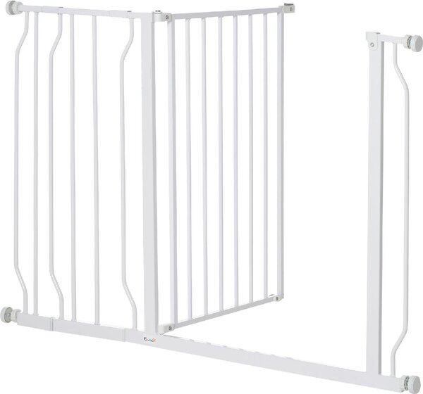 AllMyPets Cancelletto di Sicurezza per Cani in Acciaio e ABS Estensibile 75-115 cm per Scale e Porte colore Bianco - V01W20F
