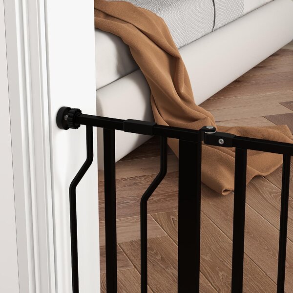 AllMyPets Cancelletto per Cani Estensibile 75-95 cm in Acciaio e ABS 75-95x76 cm colore Nero - R375BK