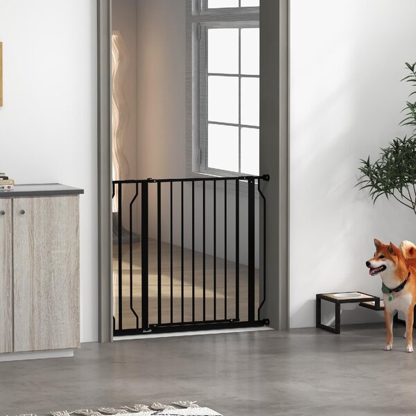 AllMyPets Cancelletto per Cani Estensibile 75-95 cm in Acciaio e ABS 75-95x76 cm colore Nero - R375BK