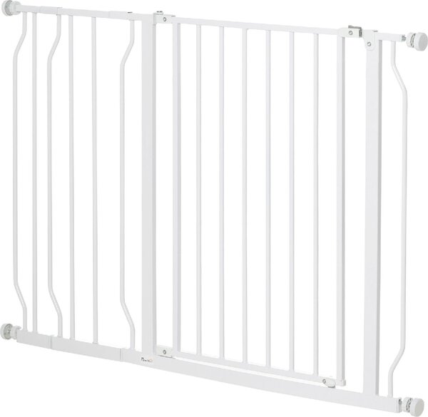 AllMyPets Cancelletto di Sicurezza per Cani in Acciaio e ABS Estensibile 75-115 cm per Scale e Porte colore Bianco - V01W20F