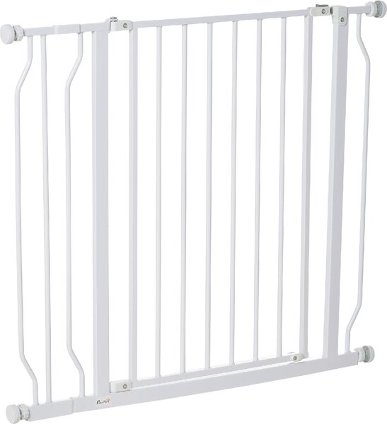 AllMyPets Cancelletto per Cani a Larghezza Regolabile con Doppio Blocco in Acciaio e ABS 76x75-95 cm colore Bianco - 09A475F